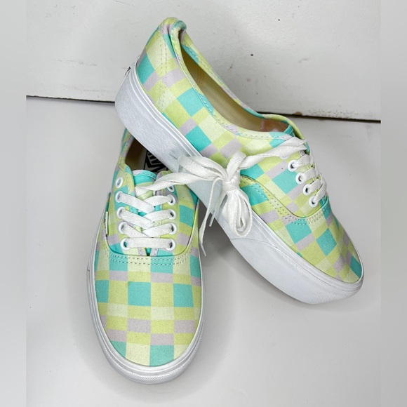 Vans Authentic Stacked Sneakers Pastel Picnic Mixed Plaid US MEN 9.5US WOMEN 11 - Picture 1 of 6